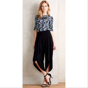 Anthropologie Elevenses Cropped Tulip Trousers